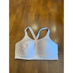 Under Armour Sports Bra XL Light Pink Padded Crossback High Support Gym Workout